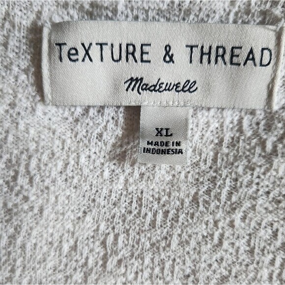 Madewell Top Textured Crinkle Cotton Fairy‎ Bell Sleeve Boho Indie White XL - Picture 9 of 14